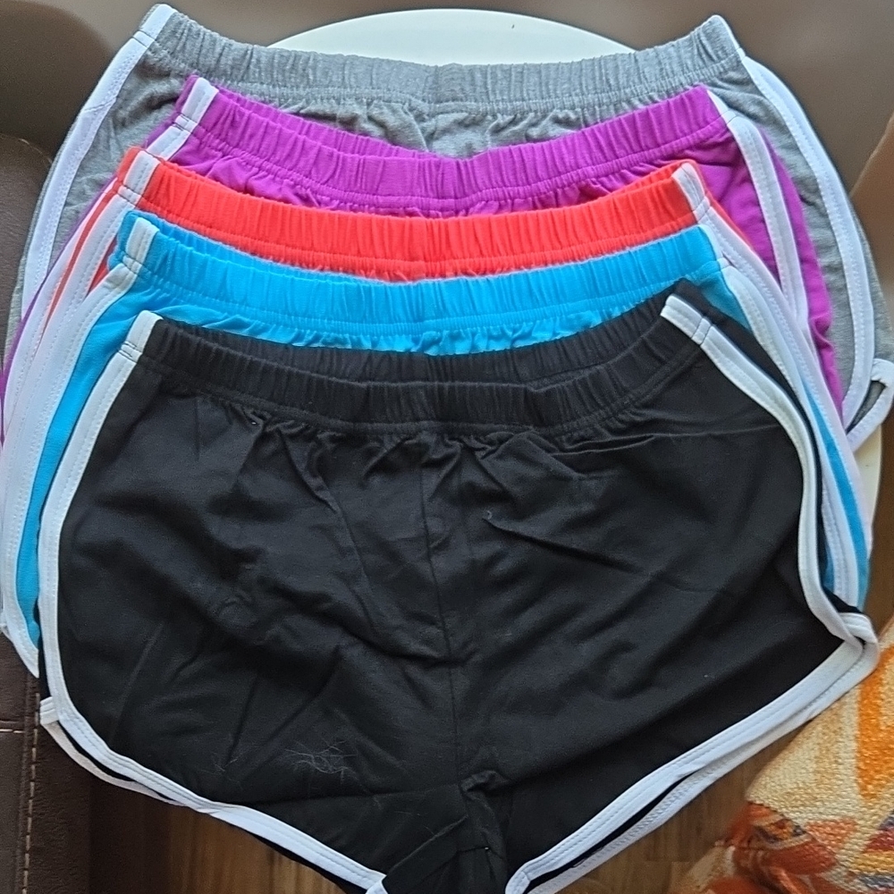 Women's Athletic Shorts - Black, Blue, Red, Purple, Gray